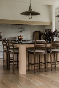 Sgabelli da bancone in stile vintage <span class=keywords><strong>con</strong></span> schienale scanalato in legno e seduta imbottita a righe, sedia da <span class=keywords><strong>tavolo</strong></span> da pranzo - Product Image 2