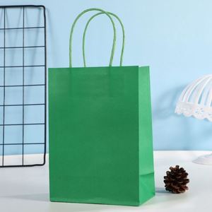 LH Custom Design Premium Finish Eco-Friendly <b>Biodegradable</b> Brown Kraft Paper Shopping Bags Grass Green Olive Drab Gift <b>Packaging</b> - Product Image 2