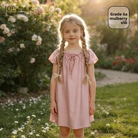 Robe de nuit pour filles, style français 2026, 100% soie de mûrier, couleur unie, mignonne, douce, pyjama princesse d'été, vêtement de nuit une pièce