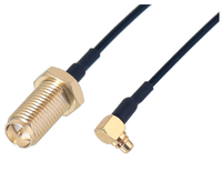 Câble flexible 6/10 cm en PTFE torsadé pour module de contrôle de vol, antenne traversante, connecteur mâle coudé MMCX à filetage extérieur et broche interne SMA