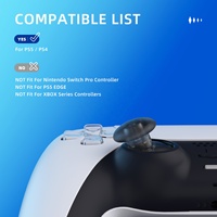 ExtremeRate Clear Black Custom EDGE Sticks Joystick intercambiable para PS5 PS4 Controller