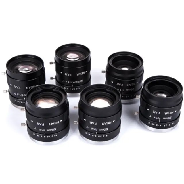 FA 1" Series 12.5/16/25/35/50/75mm Wholesale F1:1.4-16 Camera Lenses for Machine Vision Camera C mount 5 Megapixel Lens