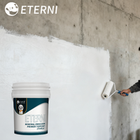 ETERNI Émulsion Minérale Acrylique Apprêt-Finition (Type A) Peinture Murale Intérieure à Faible Teneur en COV Revêtement Liquide Double Effet Applicateur Pinceau