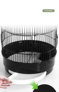 Cage à oiseaux canari ronde en métal de fer bureau maison jardin intérieur extérieur Cages à perroquets vente par boîte d'emballage - Product Image 6