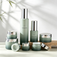 Flacons en verre givré rose et vert de luxe personnalisés de 20 ml et 120 ml pour sérum de soin de la peau, flacons vides avec compte-gouttes, pompe, lotion, emballage liquide, boîte