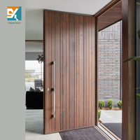 Porte pivotante d'entrée en bois robuste en alliage d'aluminium et d'acier de luxe moderne Seeyesdoor pour villa