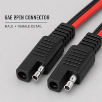Câble d'extension robuste SAE vers SAE 18AWG 12V 24V avec connecteur à déconnexion rapide pour chargeur de batterie de panneau solaire, moto et camping-car