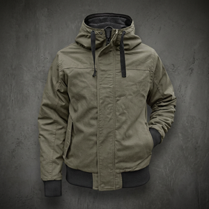 High Quality Casual Loose Winter Men's Bomber Jacket Thin MA1 Flight Jacket Breathable Hooded Square Collar Vintage <b>Coat</b> - Product Image 2