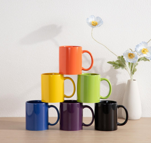 Mug en céramique émaillée de couleur unie brillante, impression de logo personnalisé, tasse promotionnelle, vente en gros, boîte cadeau, usine - Product Image 2