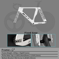 Vélo de piste à engrenage fixe en carbone BXT, cadre 700C, mono-pignon, modèle TRC-195 avec jeu de roues en fibre de carbone