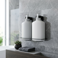 Supports muraux personnalisés en acier inoxydable 304 pour shampoing, accessoires de salle de bain d'hôtel, supports argentés pour shampoing pour hôtels