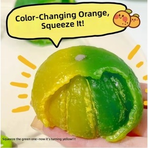 Juguete Blandito de TPR con Forma de Mandarina Pelada de 5cm que Cambia de Color, Regalo Creativo para Aliviar el Estrés, Unisex para Niños y Adultos, para Apretar y Relajarse - Product Image 2