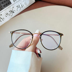 Monture de lunettes ovale Qianai, taille moyenne, verres PC anti-lumière bleue, lunettes rétro cloutées pour femmes - Product Image 4