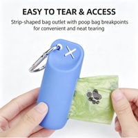Trendy draagbare geprinte capsule hondenpoepzakdispenser met karabijnhaak voor honden, voor buitenwandelingen, opbergorganizer.