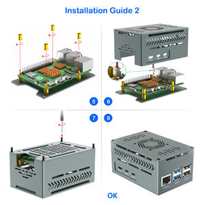 Kühlgehäuse aus Aluminiumlegierung für Raspberry <span class=keywords><strong>Pi</strong></span> der 5. Generation, verbesserte Leistung mit 4010 PWM-Lüfter, Kupfer-Computerteile - Product Image 6