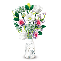 Vente en gros Bloc de construction Bouquet Vase Fleurs artificielles Bouquet de roses Brique de construction Ensemble de jouets