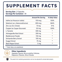 Capsules de bien-être de la thyroïde avancées, soutien quotidien du métabolisme et formule d'équilibre énergétique, supplément de bien-être à base d'extraits végétaux, OEM