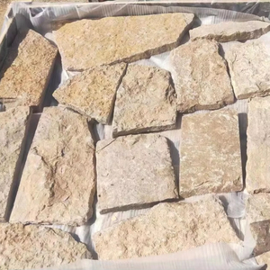 Pierres de quartzite jaune antique de forme irrégulière, en vrac, pour revêtement mural et pavage - Product Image 1
