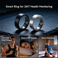 Bague connectée étanche pour le suivi du sommeil, la surveillance de la fréquence cardiaque, les fonctions sportives et photo, contrôle via application Android, avec boîtier en acier