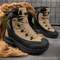 Bottes de randonnée tactiques pour hommes, hautes, imperméables, confortables, résistantes à l'usure, semelle en caoutchouc antidérapante, doublure en mesh, toutes saisons, pour l'extérieur