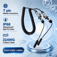 Connecteur DIN pour remorque robuste HYF TH1-1-1 CE RoHS 6m, câble blindé en cuivre 7 conducteurs étanche IP68