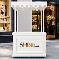 Chariot de Présentation Mobile pour Bonbons, Stand de Desserts de Mariage, Kiosque à Café Pliable en Bois, Accessoire d'Événement Personnalisé, Vente en Gros, Location Commerciale