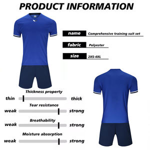 批发定制男装足球服儿童青少年足球训练制服套装短袖短裤套装 - Product Image 2