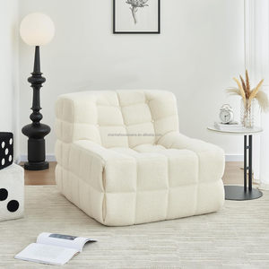 Fauteuil convertible sans accoudoirs confortable carré Sherpa tissu au sol canapé <span class=keywords><strong>de</strong></span> salon canapé d'appoint simple pour <span class=keywords><strong>le</strong></span> salon - Product Image 3