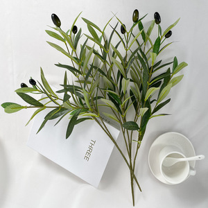Rama de Olivo Artificial de Plástico, Bonsái de Hojas Verdes Densas, Planta en Maceta con Frutos, Estilo Nórdico, Resistente a los Rayos UV, para Pascua - Product Image 3