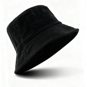 Chapeau Bob en Velours Côtelé Personnalisable avec Bouton Logo 100% Polyester Style Européen et Américain Automne Hiver Polyvalent Chaud Protection Solaire - Product Image 3