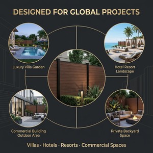 Clôture WPC en gros pour l'extérieur, anti-corrosion, imperméable, anti-insectes, pour villa, jardin, balcon, <span class=keywords><strong>terrasse</strong></span>, cloison de séparation - Product Image 2