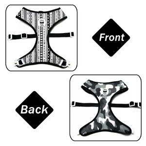 Venta al por mayor patrón de impresión de diseño personalizado para mascotas <span class=keywords><strong>Collar</strong></span> de perro y correa Set de <span class=keywords><strong>2</strong></span> en 1 Reversible arnés - Product Image 2