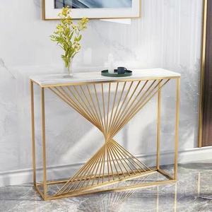 Meuble simple, style chinois moderne, table d'appoint en marbre de luxe, style nordique, plaqué or, table <span class=keywords><strong>console</strong></span> d'<span class=keywords><strong>entrée</strong></span> <span class=keywords><strong>murale</strong></span> - Product Image 4