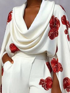 GX18012 moda primavera abbigliamento Sexy Street Wear Modulare lunga manica unica stampato top e Pant irregolari 2 pezzi - Product Image 5