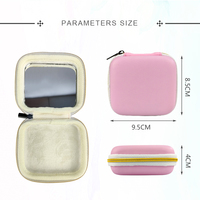Étui de maquillage professionnel en EVA imperméable personnalisé, mini sacs en velours, trousse de toilette pour femmes, fermeture éclair, miroir LED