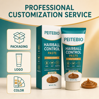 Pâte anti-boules de poils PEITEBIO pour chats avec fibres de malt et prébiotiques, saveur malt, soutien digestif et anti-boules de poils, 120g