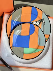 ชุดจานรองและจานอาหารค่ำลายพอร์ซเลนตกแต่งบ้านสไตล์นอร์ดิกขายดีที่สุด - Product Image 2