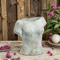 Pot de fleurs Lianda en ciment, torse féminin vieilli, écologique, minimaliste, fait main, moderne, mini bonsaï, créatif, pour jardin extérieur