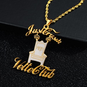 Collares de Joyería de Moda, Collar Personalizado de Acero Inoxidable Plateado para Hombre, Collar con Pedrería - Product Image 5