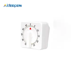 Home Garden Kitchen Tools ABS White Square 60-Minute Modelling Mechanical Rotation Timers Clock