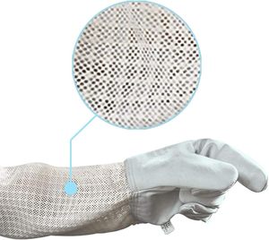 Guantes de Apicultura Shengxiangmei Luwint de Piel de Cabra Premium con Manga de Malla Ventilada de 3 Capas y Puños Elásticos, 1 Año de Garantía - Product Image 4