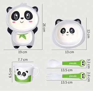 Juego de Vajilla Ecológico de Fibra de Bambú, 5 Piezas para Niños, Biodegradable, con Tenedor para Sopa - Product Image 4