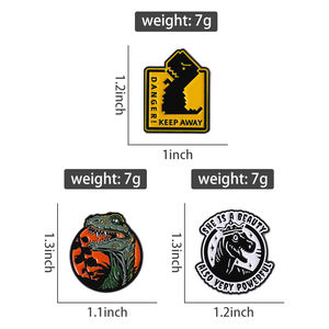 Sci Fi TAMAN DINOSAURUS Enamel Pin bahaya menghilangkan bros horor hewan kerah lencana hadiah perhiasan untuk teman penggemar - Product Image 6