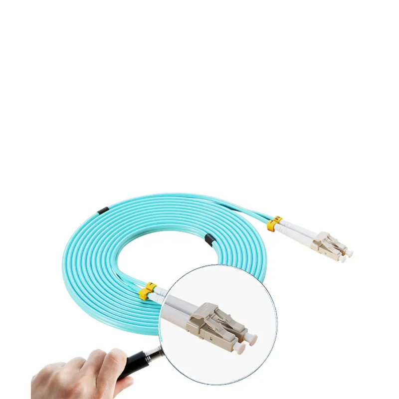 LC UPC multi mode 50/125 aqua jumper GJFJH 2 core OM3 LSZH 5m fiber optic patch cord