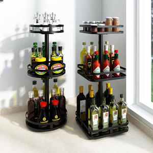 Keuken Specerij Pot Flessenrek Roterende Opslag Organizer Rack Multi-Layer Koolstofstaal Opslag - Product Image 2