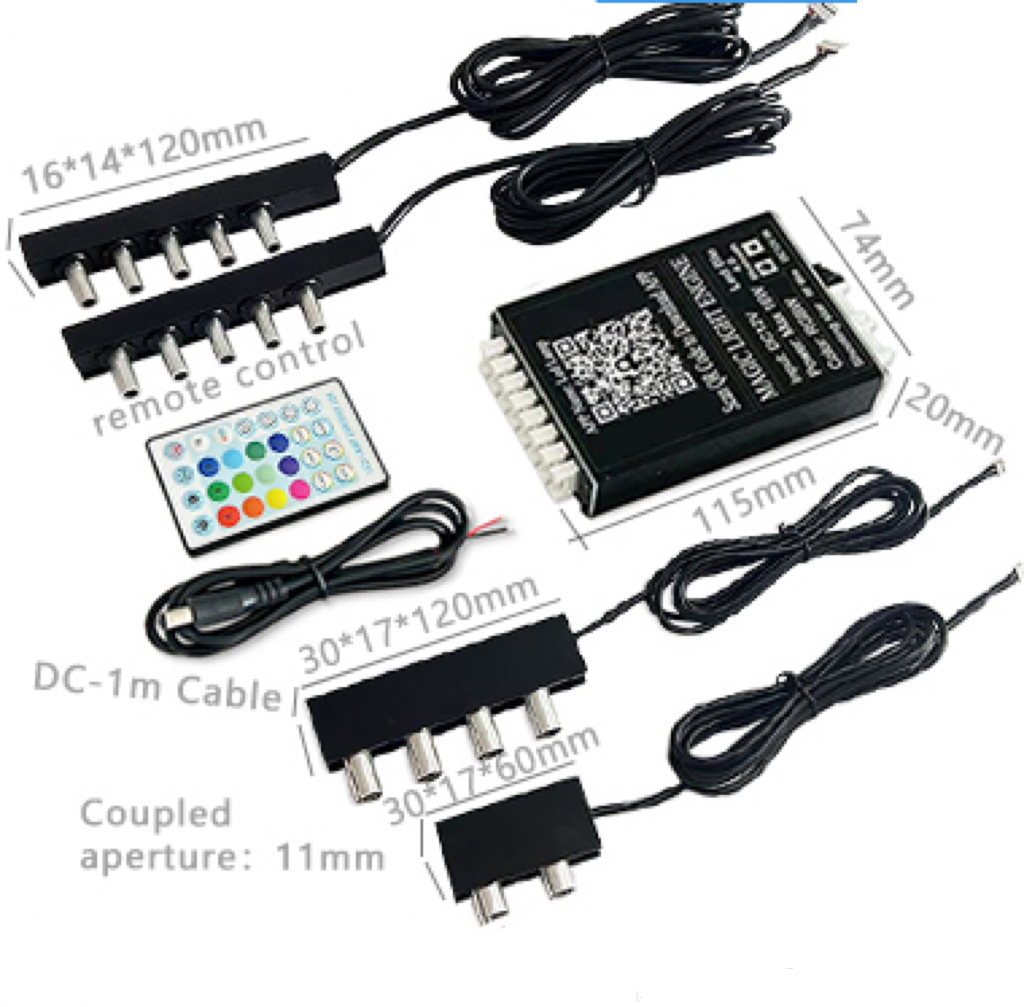 6 Estrellas RGB + 10 Meteoros 1000 fibras