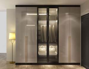 Armoire de chambre principale de style minimaliste italien, luxe léger, série de verre gris avancé, type sol - Product Image 5