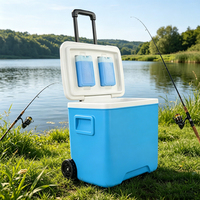 Glacière à roulettes 30L - Grande glacière isotherme pour la plage et la pêche