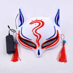 Funny Girl Masques de renard lumineux pour femmes Masque lumineux pour <span class=keywords><strong>le</strong></span> visage supérieur Glow in the Dark Cosplay Neon Disguise <span class=keywords><strong>Mask</strong></span> Supplies - Product Image 2