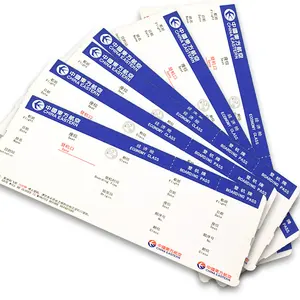 Kertas Kustom Boarding Pass Penerbangan Kertas Tag Bagasi Pemesanan Tiket Pesawat Custom Murah Thermal Printing Kartu Bisnis